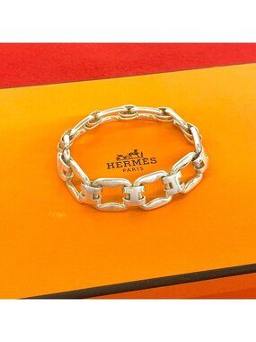 Hermes Vintage History Bracelet 925 Sterling Silver
